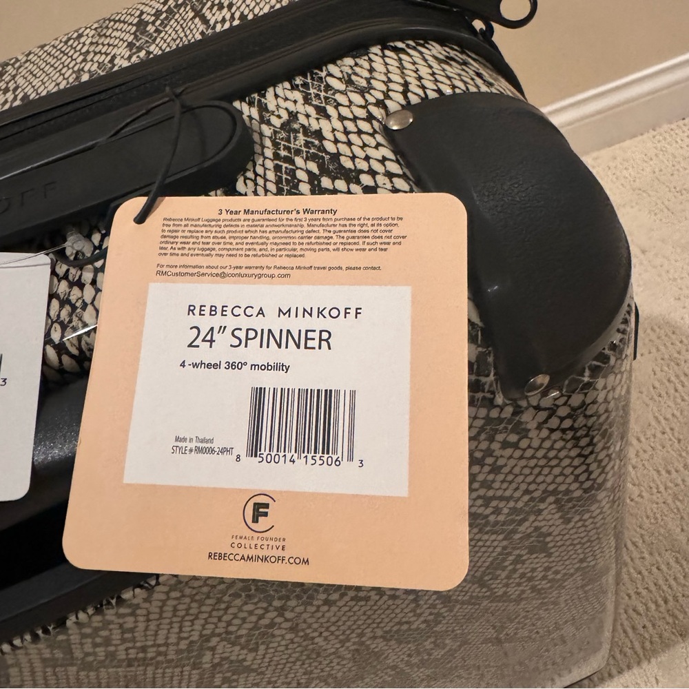 Rebecca Minkoff Pippa 24” Spinner Snake-Print Suitcase Made in Thailand NIB - Picture 12 of 15
